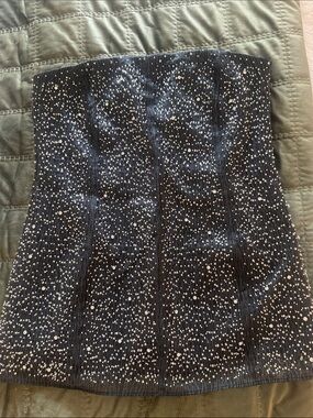 H&M Black Strapless Sequin Dot Tube Top